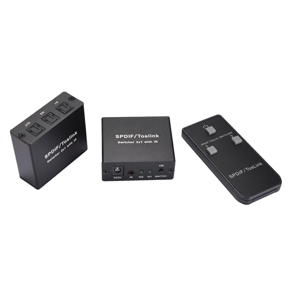 Цифровой оптический коммутатор Spdif/Toslink 2 в 1 с ИК пультом дистанционного