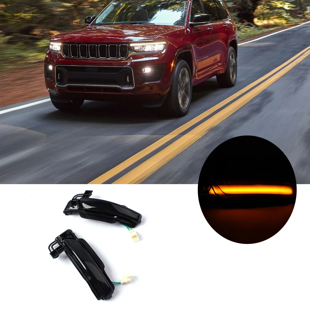 

Последовательсветодиодный светодиодные фонари для Jeep Grand Cherokee 2011-2020, индикатор дверного зеркала, 1 пара, дымчатые линзы