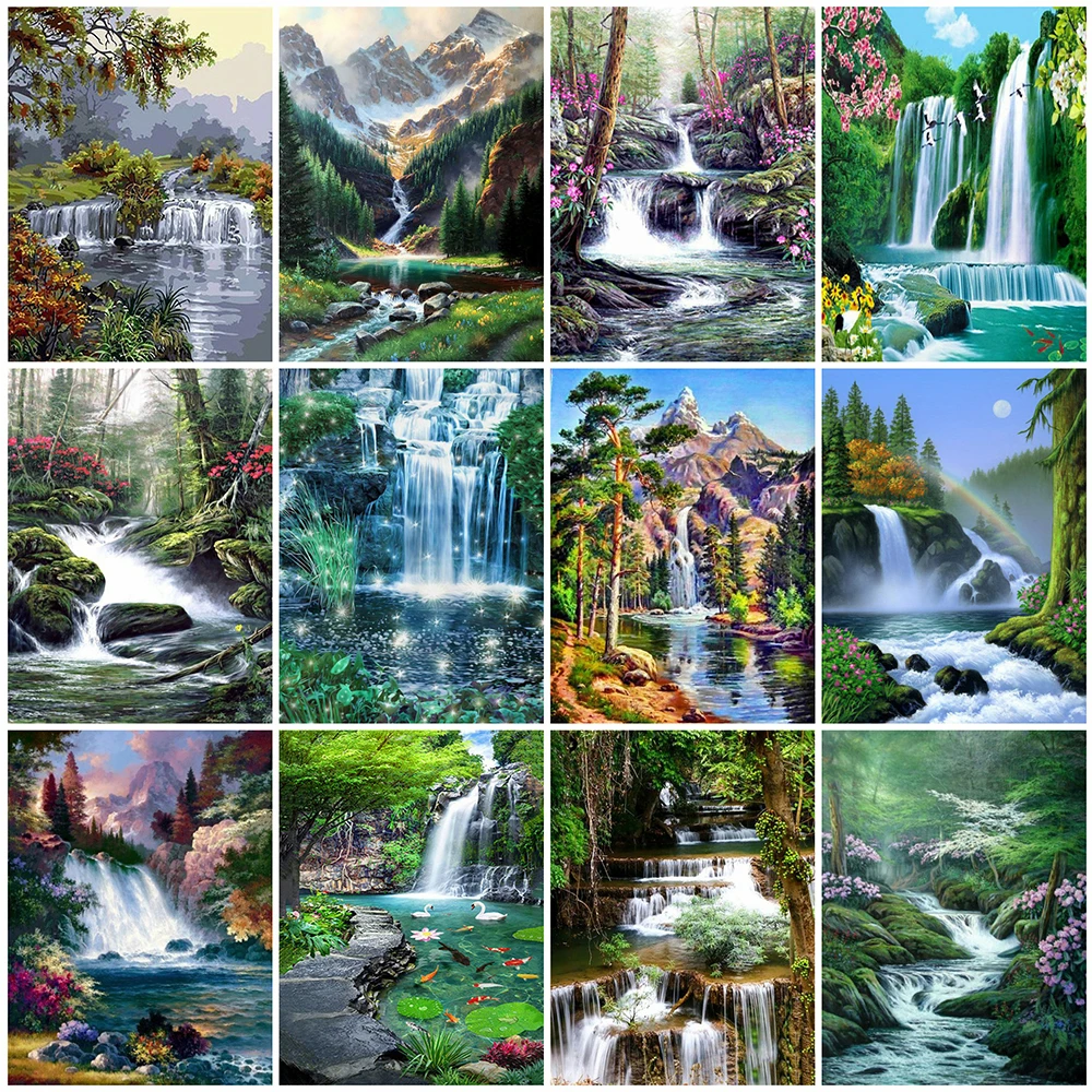 

MomoArt Алмазная вышивка водопад 5D DIY Алмазная мозаика весна алмазная картина пейзаж картины стразами полная выкладка подарок ручной работы