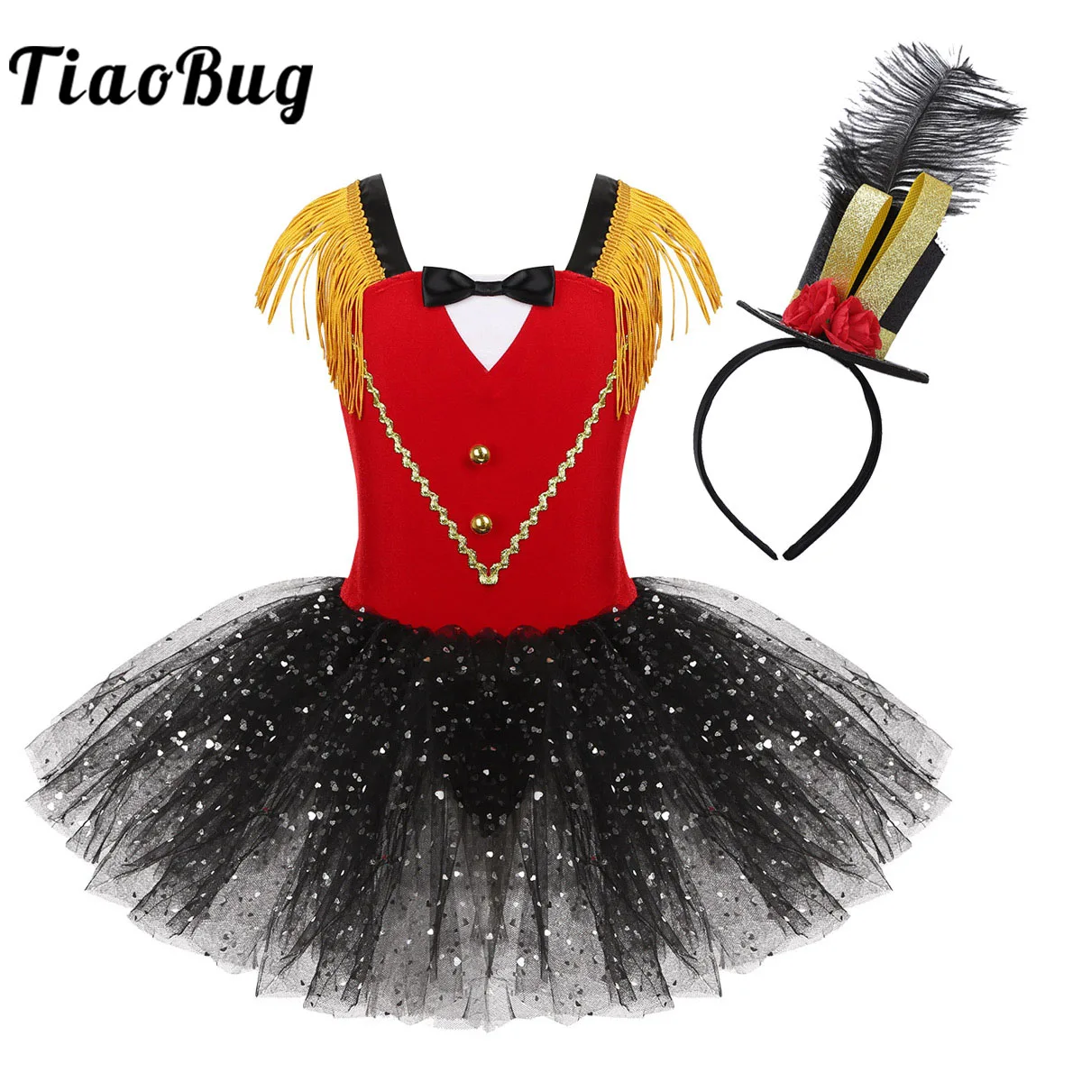 Kids Girls Tutu Ballet Dance Dress Halloween Cosplay Carnival Party Circus Ringmaster Costumes Fancy Performance body Costume