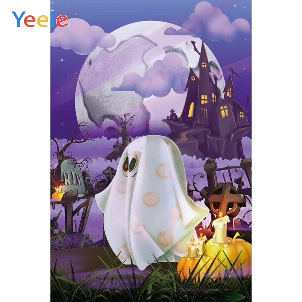 Yeele Хэллоуин фон замок призрак надгробия луна ночь гробница ребенок на заказ
