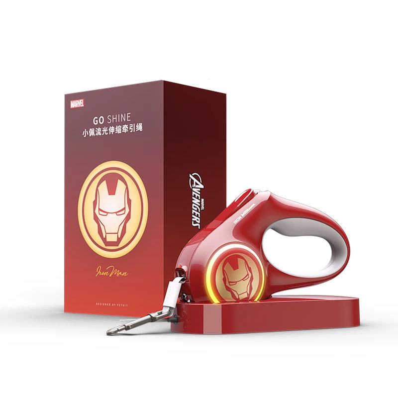 Iron Man Хит, PETKIT, собачий Телескопический поводок, версия MARVEL, собачий ошейник, ремень безопасности, собачий ошейник, поводок, портативный, для улицы, товары для домашних животных - Цвет: Iron Man