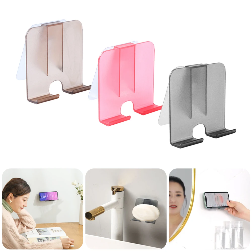 Настенный держатель для телефона без отверстий с клейкой поверхностью Прямая