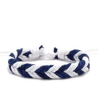 5pcs fashion wind cotton and linen bracelet woven hand rope mens and womens students creative hand woven chain wholesale