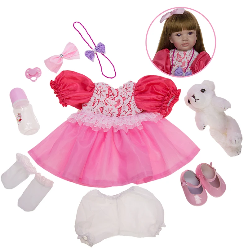 

24 Inch Bebe Reborn Girl New Arrival Reborn Doll Kids Playmates Cloth Body Baby Alive Reborn Baby Dolls Toys For Children