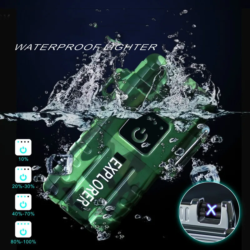 Новая Водонепроницаемая USB плазменная сенсорная двойная дуговая Зажигалка дуга
