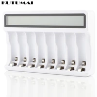 8 slots lcd display usb smart intelligent battery charger with 8 slot for aaaaa nicd nimh rechargeable batteries aa aaa charger