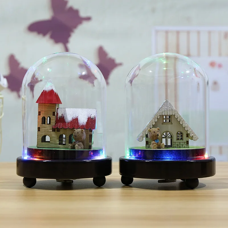 Креативная деревянная карусель украшение для дома музыкальная шкатулка