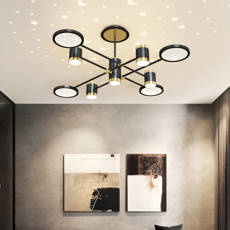 

Modern LED Chandelier Lights for Living Room Bedroom Dining Home indoor Decor LED Starry Sky Ceiling Lamp Fixture