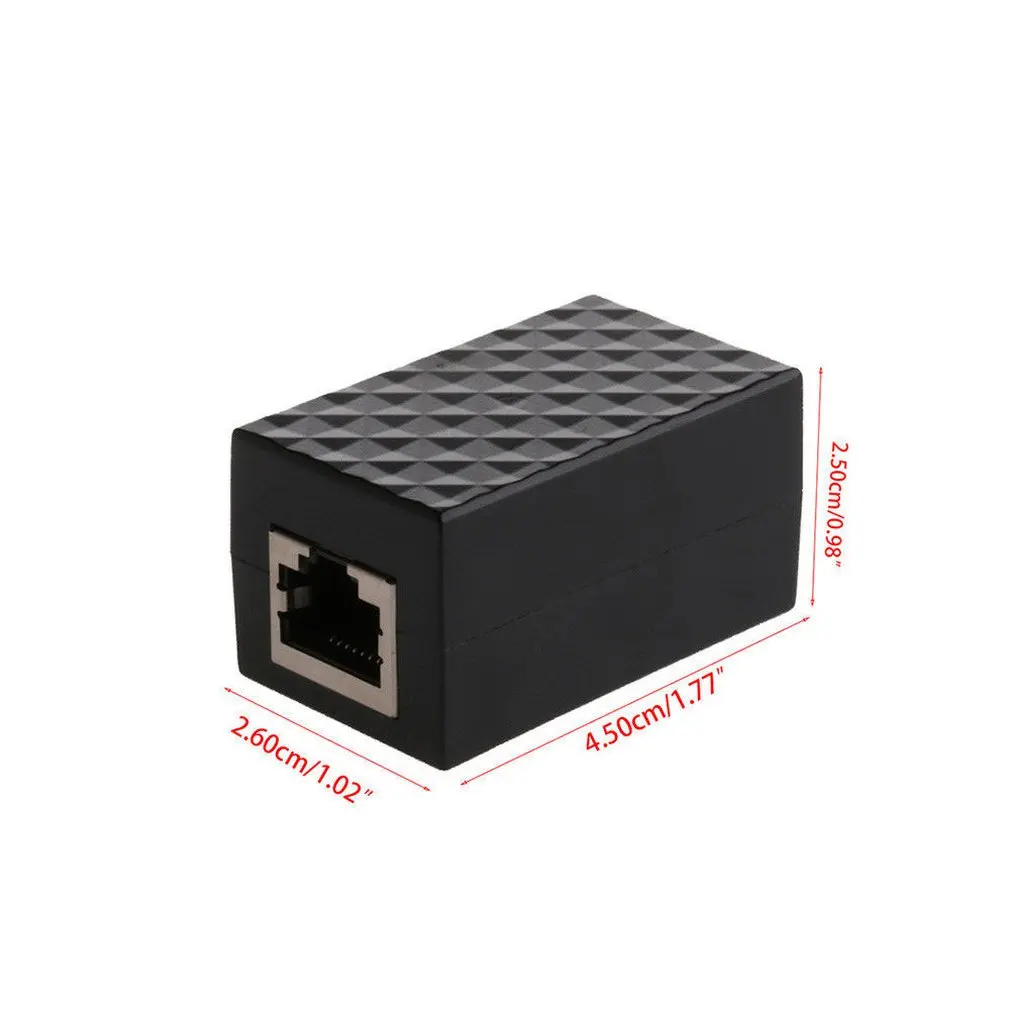 

RJ45 LAN Adapter Ethernet Network Protect Device Arrester Surge Protector Lightning Arrester Shielded Aluminum Alloy Black