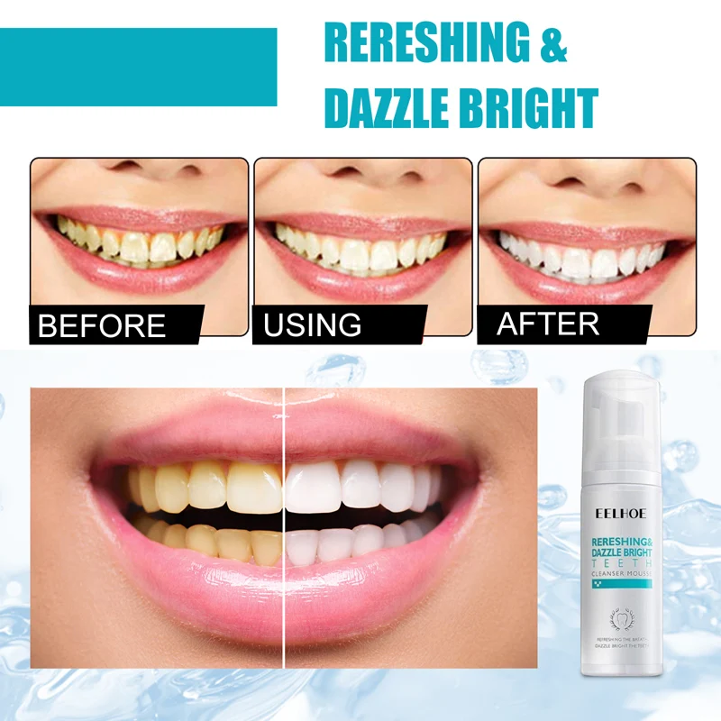 

Stain Removal Foam Toothpaste Fresh Breath Teeth Cleansing Mousse Toothpaste Deeply Cleaning Gums Easy to Use Teeth Care 60ml