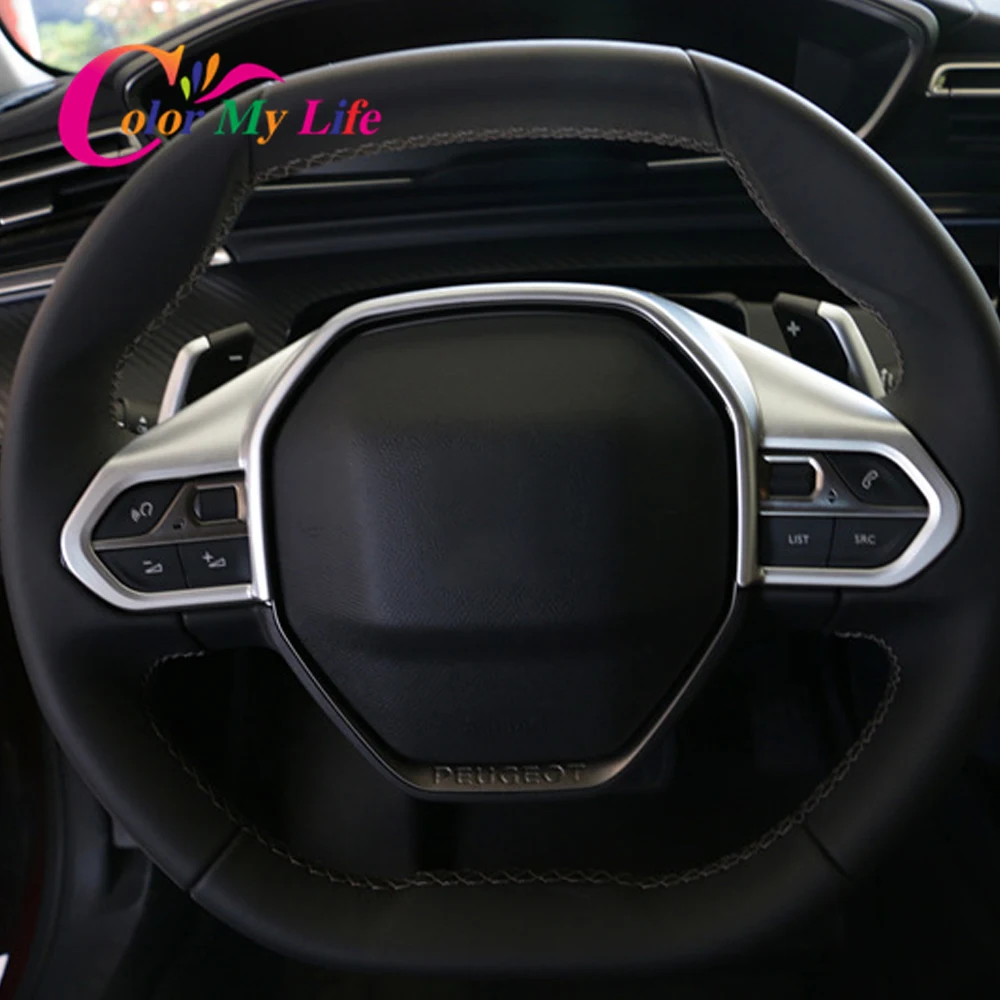 

Накладка на панель рулевого колеса для Peugeot 5008, 2017-2021, из углеродного волокна