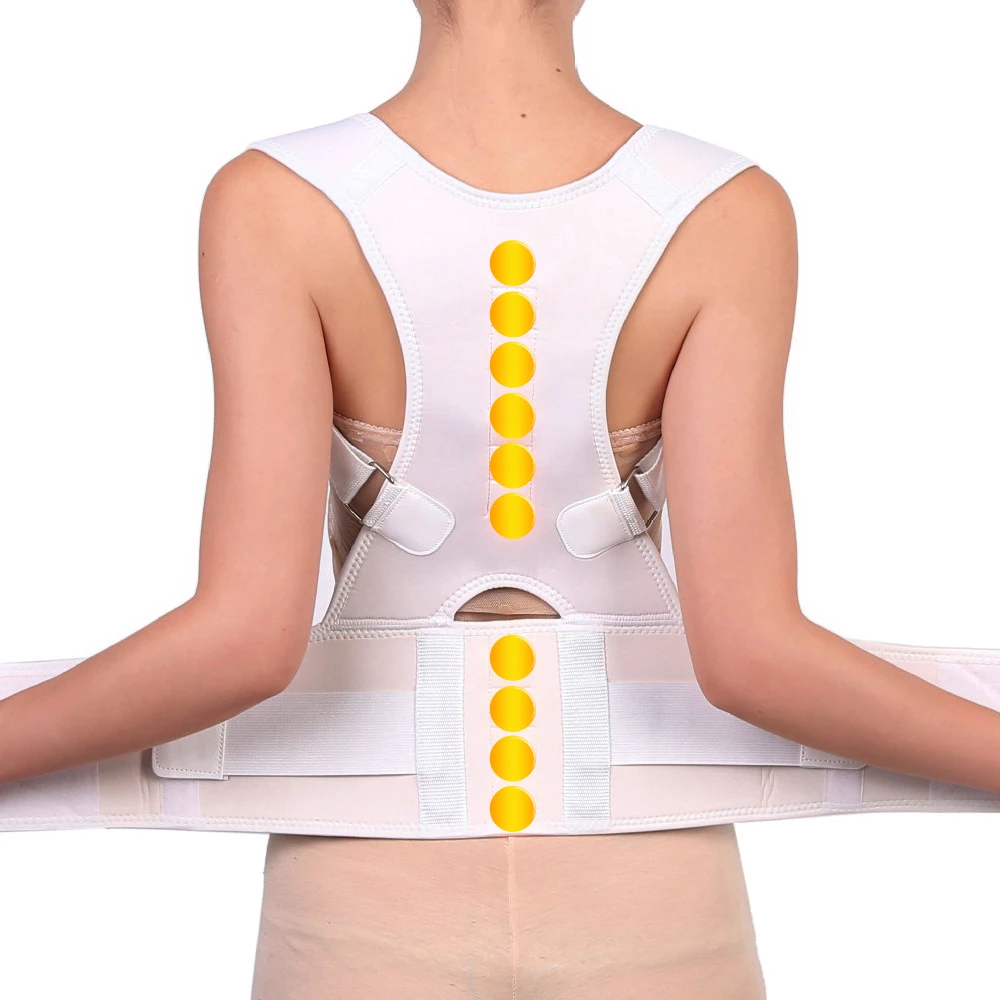 

Magnetic Scoliosis Posture Corrector Men Women Orthopedic Shoulder Straps Spine Back Brace Lumbar Support Belt 10 Magnets Corset