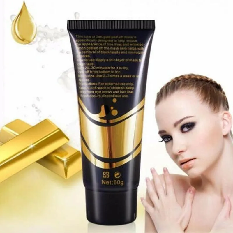 

120g Gold Blackhead Remover Tearing Mask Face Mask Shrink Pore Improve Rough Acne Treatment Oil-control Whitening Cream