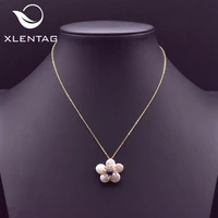 xlentag natural fresh water baroque pearl flower necklaces pendants for women accessories birthday gift boho jewelry gn0127