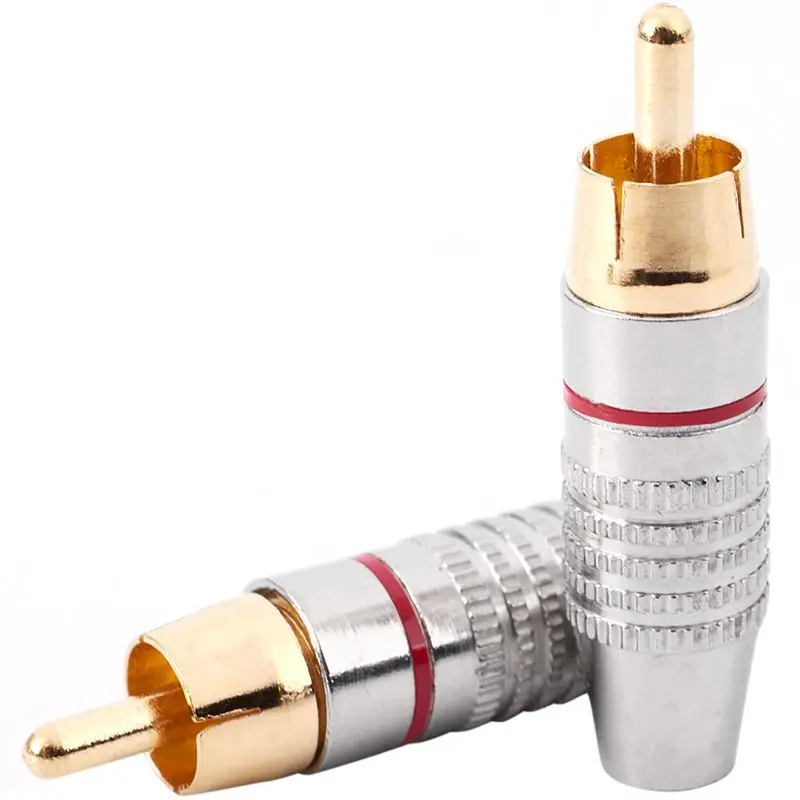 RCA штекер Адаптер аудио Phono позолоченный припой разъем Hi End - 6-Pack серебро | Динамики