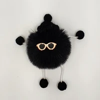 car key chain pendant korea lovely mink hair small coal ball net red plush mens and womens pendant gift car accessories
