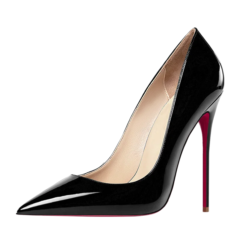 Red Bottom Shoes Genuine Leather Women Sexy Pumps Fashion Black Nude Bright High Heeled Shoes Stilettos Lady Evening Dress Shoe