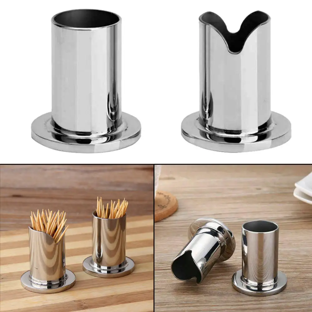 

Toothpick Box Stainless Steel Toothpick Holders Furnishing Hotel Restaurant Home Toothpick Jar Table Decor