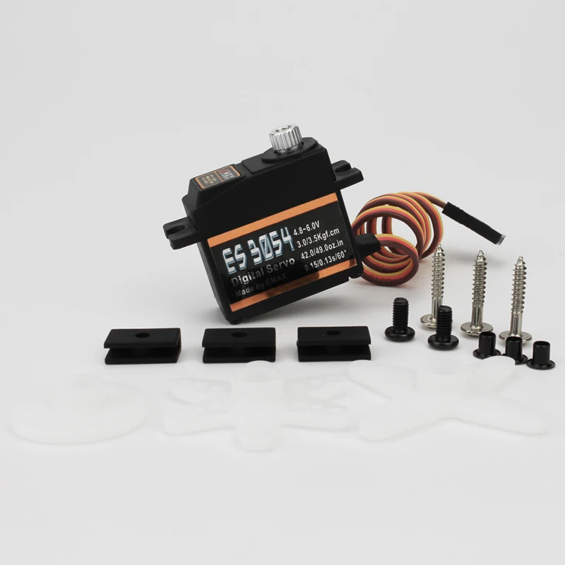 EMAX-Servo Digital de engranaje de Metal para avi&oacute;n teledirigido, ES3054, 17g, 3,5 kg, 0.13seg, 23T, versi&oacute;n mejorada-5
