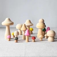 diy wooden mushroom wooden blanks toy kids holiday gifts unfinished painting craft handicraft accessories wooden deco
