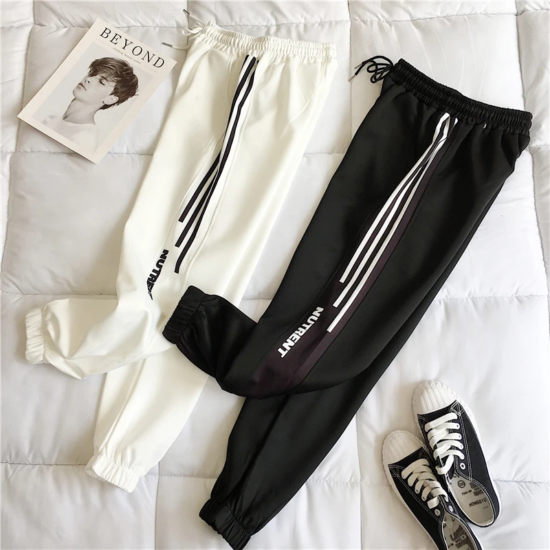 

Sports Female Summer Thin Loose Korean Style Student Strange Flavor CEC Straight All-Matching Ankle-Tied Depressed Pants