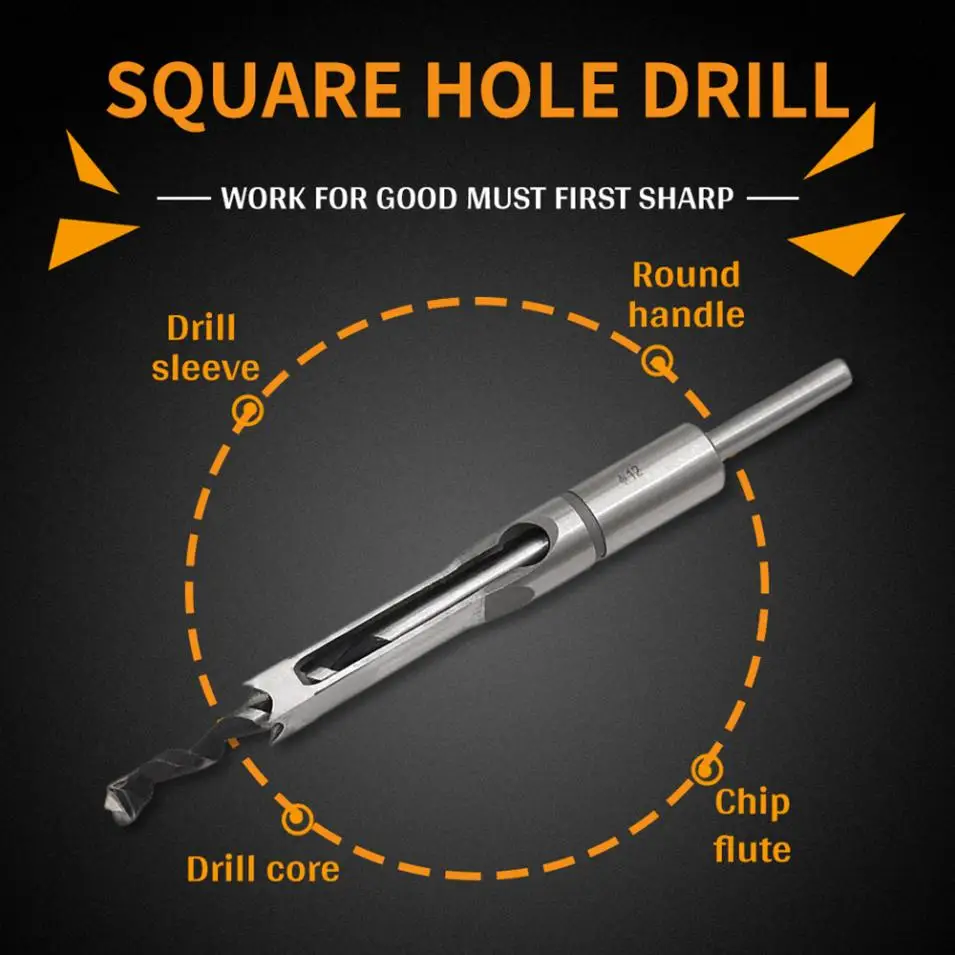 

1 Piece 12mm Alloy Steel Square Hole Saw Mortise Wood Drill Bit with Twist Drill