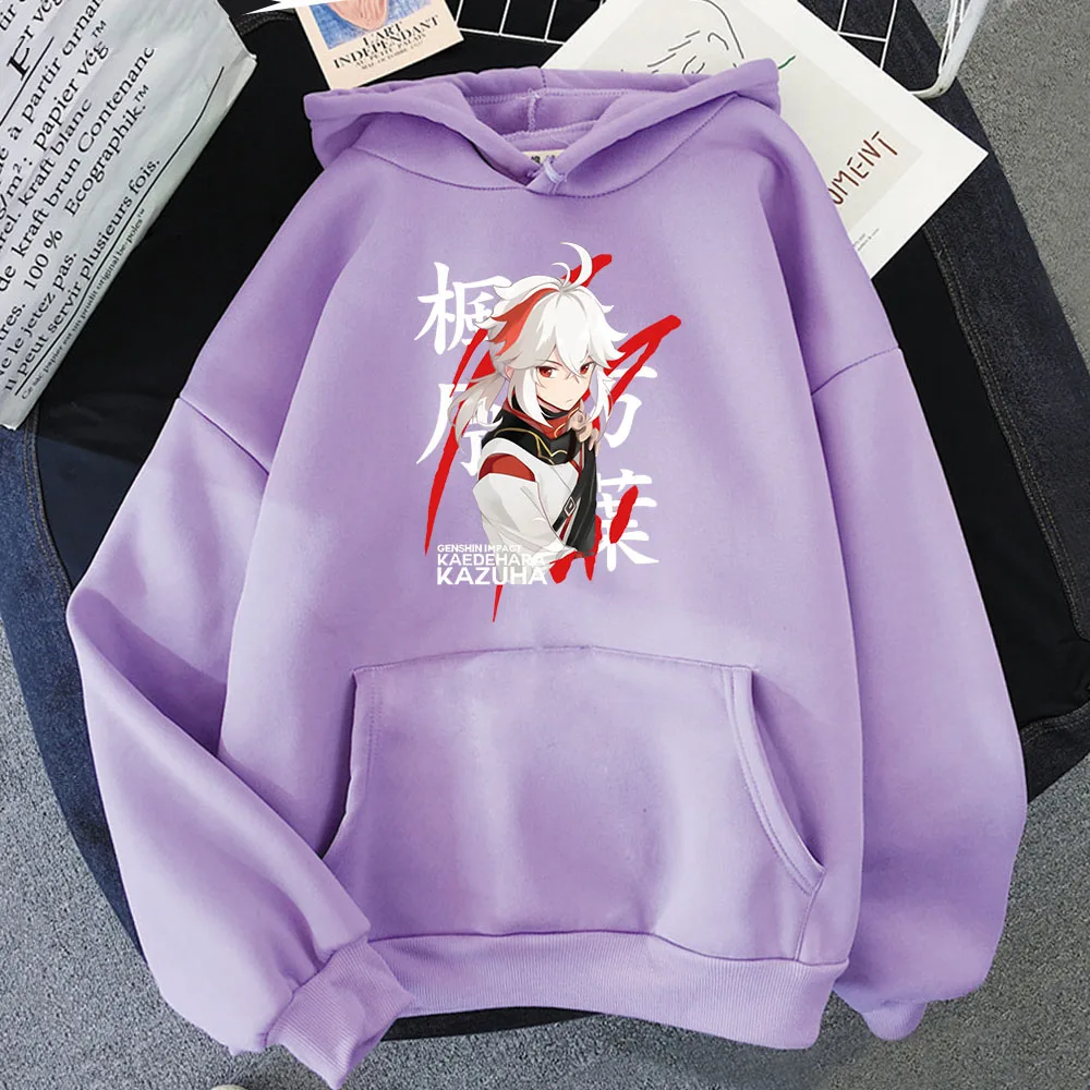 Genshin Impact Sweatshirt Kaedehara Kazuha Anime Hoodies Unisex Autumn Winter Fashion Oversize Tops Harajuku Japanese Streetwear