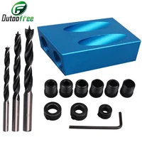 15%c2%b0woodworking oblique hole locator drill bits pocket hole jig kit angle drill guide set hole puncher diy carpentry tools