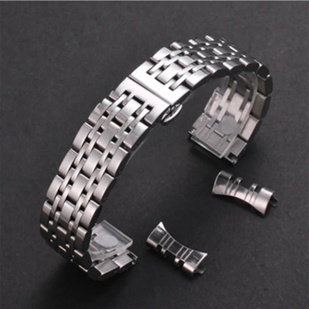 

Flat Interface Curved End Universal Solid Full Stainless Steel Watchbands 14mm 16mm 18mm 19mm 20mm 21mm 22mm Wristwatch Straps