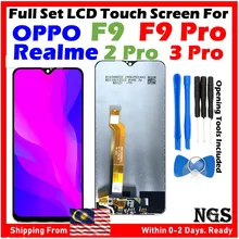 ORIGINAL Full Set LCD Touch Screen FOR Oppo F9 Oppo F9 Pro Realme 2 Pro Realme 3 Pro with Opening Tools + Tempered Glass