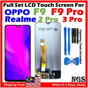 original full set lcd touch screen for oppo f9 oppo f9 pro realme 2 pro realme 3 pro with opening tools tempered glass free global shipping