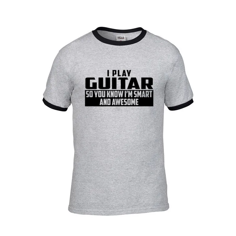 Мужская хлопковая футболка с надписью Smart and Awesome Guitar уличная одежда 2020 |