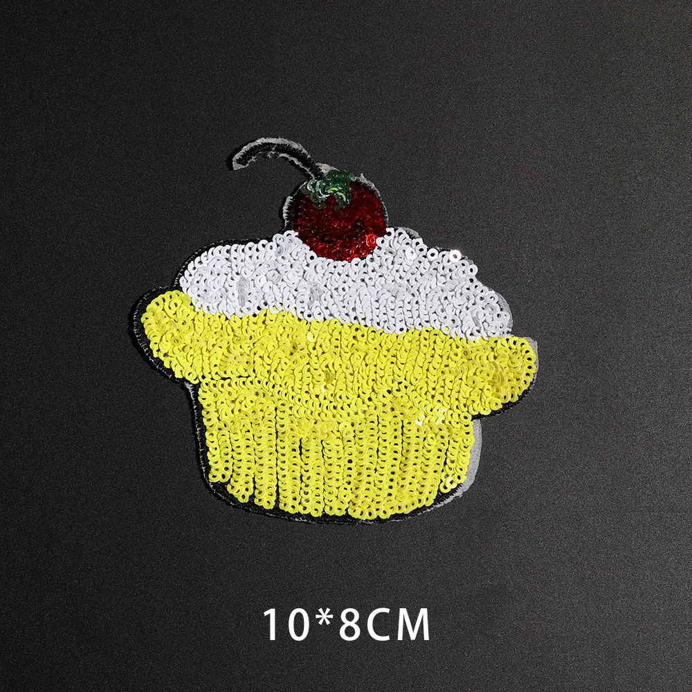 Новые термонаклейки для мороженого с блестками, мультяшная еда, аппликация для торта, 3D Diy, забавные значки для мыши Kawaii, детская одежда, Декор - Цвет: N3-BT7228