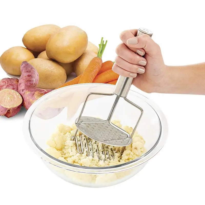 

Stainless Steel Potato Ricer Wide Push Plate Smooth Grated Garlic Puree Vegetable Fruit Tool Press Crusher Kitchen Accessories #