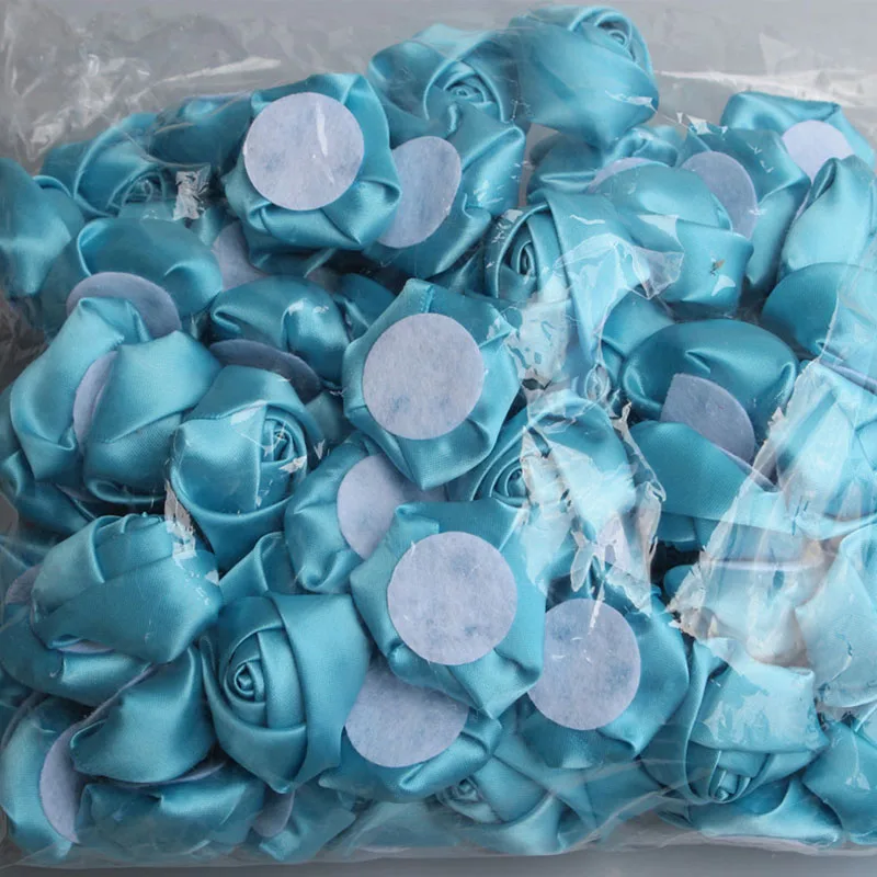 20 шт./лот Сделай своими руками 3 5 см мятный зеленый атлас роза Искусственные ленты