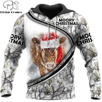 2022 autumn mens hoodie cute cow christmas 3d all over printed hoodies and sweatshirt unisex casual stree sportswear dw776