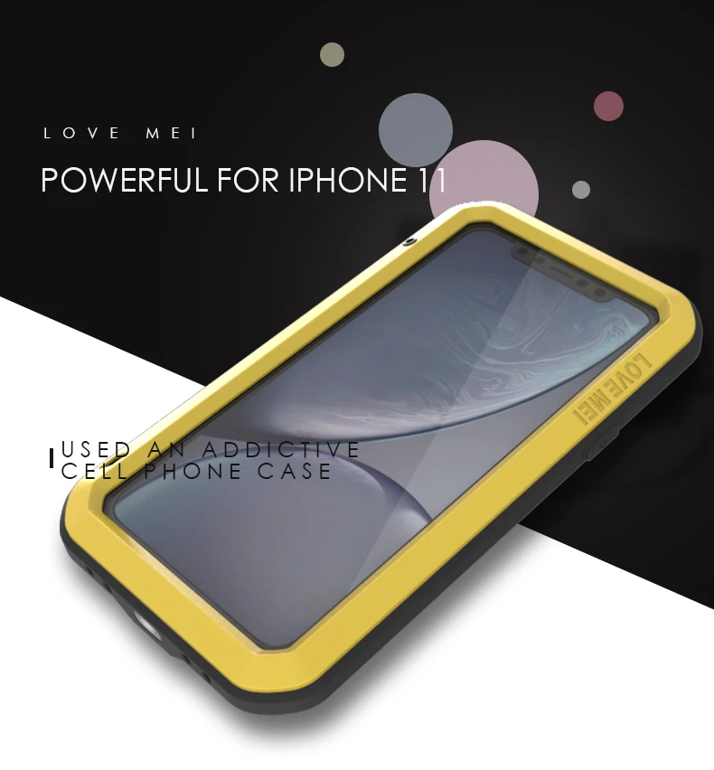 Противоударный силиконовый металлический чехол LOVE MEI для iPhone 11 Pro 5 8 '' мощный
