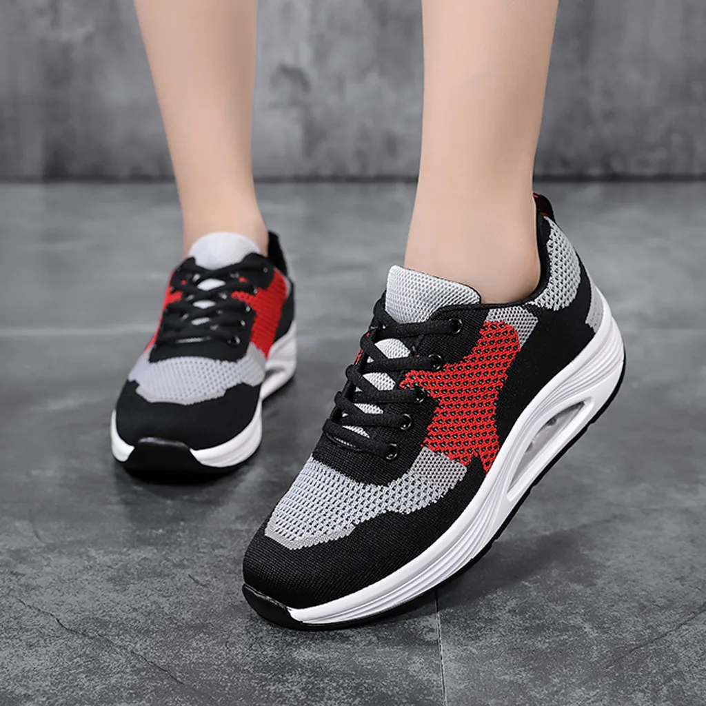 Кроссовки женские вулканизированные Повседневная вязаная обувь на плоской