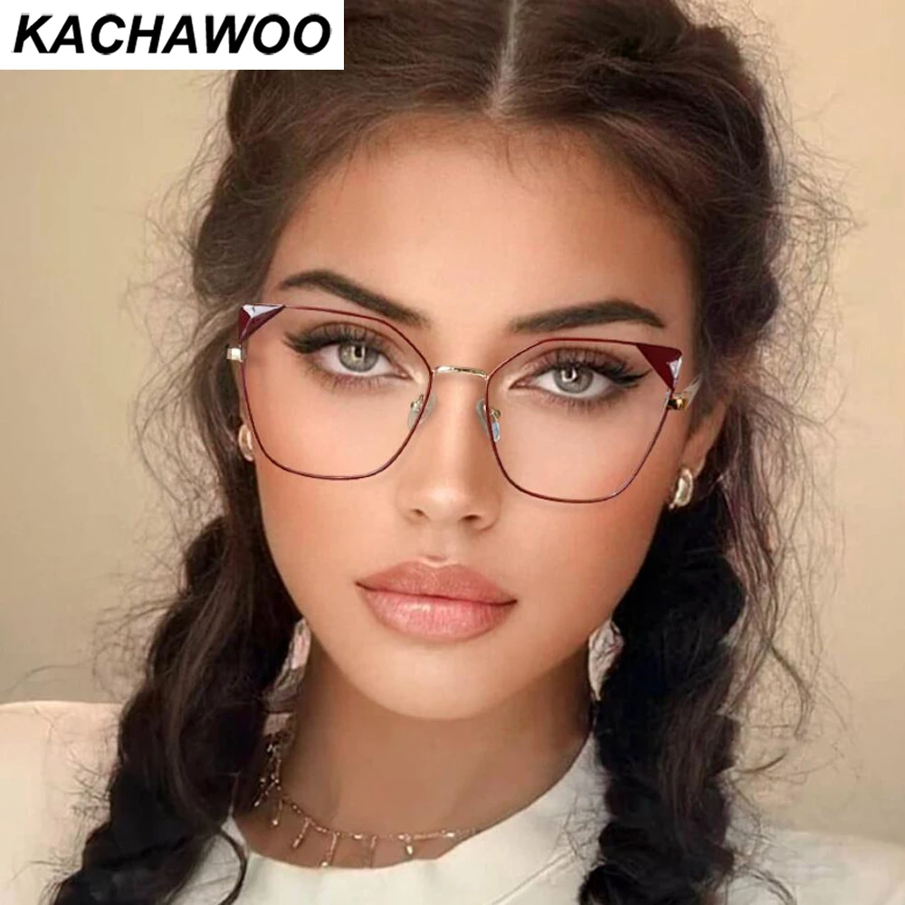 

Оправа для очков Kachawoo Женская, квадратная, металлическая, кошачий глаз