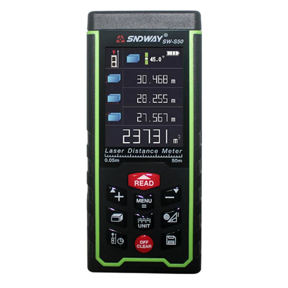 Лазерный дальномер SNDWAY многоцелевой Камера SW S50 IP 54 цифровой ленты Угол 125 мм x 27