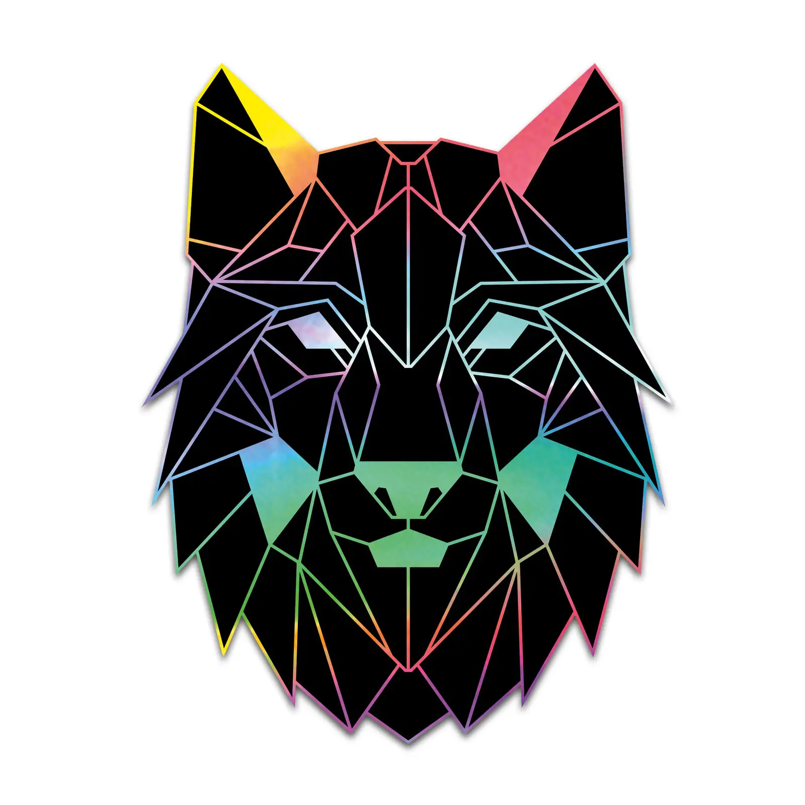

Polygon Wolf Hologram Sticker Foil Sticker Animals Effect Abstract R117