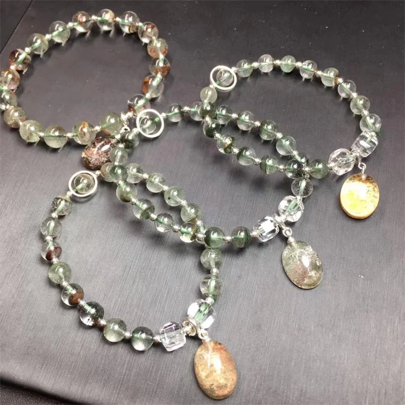 

1pcs Natural Green Garden Quartz Bracelet Clear Gourd Pendant Beads Crystal Garden Fashion Stone Women Men