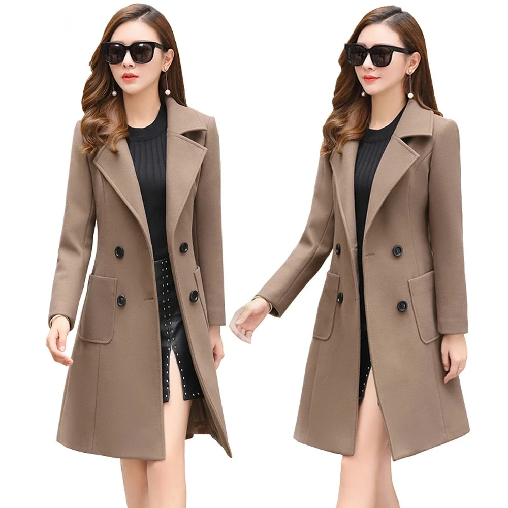 

Zar a Woman 2021 Jacket Long Slim Woolen Blend Outerwear Autumn Winter Wear Overcoat Female Ladies Wool Coats Clothes Elegant