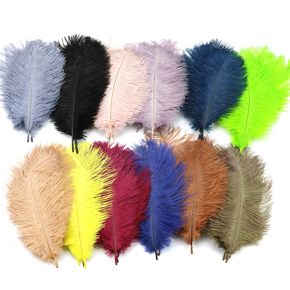 

Natural Ostrich Feathers Dyed Colorful 15-20 CM Decoration for Wedding Party Dress Clothing Sewing Crafts Plume 10Pcs/Pack