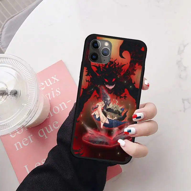 

Dark Black Clover Anime Phone Case for iPhone 11 12 mini pro XS MAX 8 7 6 6S Plus X 5S SE 2020 XR