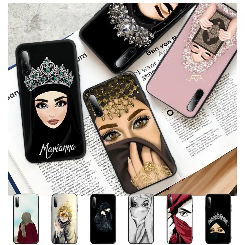

Woman In Hijab Face Muslim Islamic Girl Black Silicone Cell Phone Case Cover For Honor 7A Pro 7C 10i 8A 8X 8S 8 9 10 20 Lite