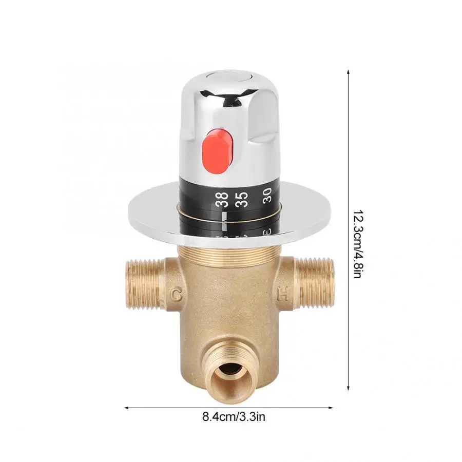

3 Way Thermostatic Valve Solar Heater Accessories 3 Way Brass Thermostatic Mixing Valve Faucet Temperature Mixer Control Valve