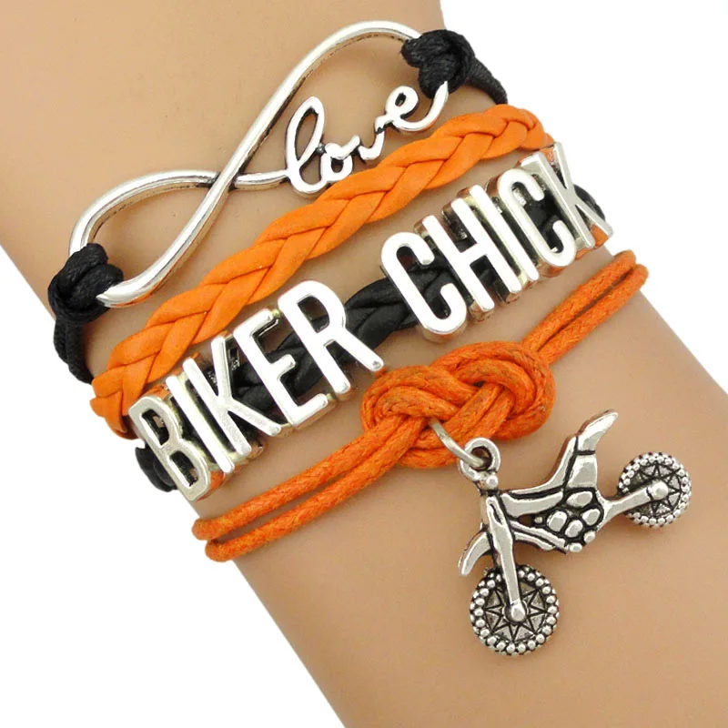 Браслеты Женские байкерские с флагом в клетку для езды на велосипеде автомобиле