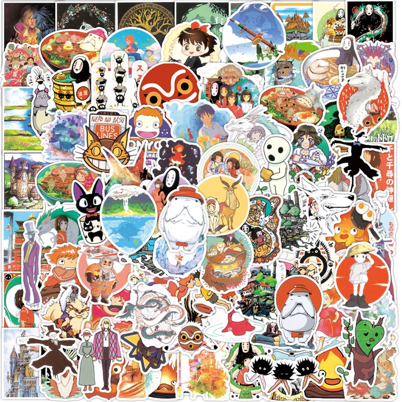 

10/50/100pcs Cute Vsco Miyazaki Hayao Spirited Away Anime Stickers Suitcase Graffiti Sticker Laptop Car Bike Motorcycle Kids Toy